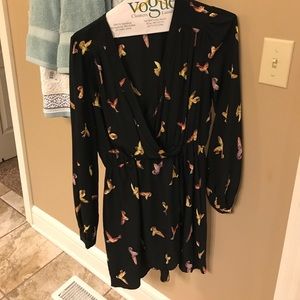 Honey punch black bird tunic