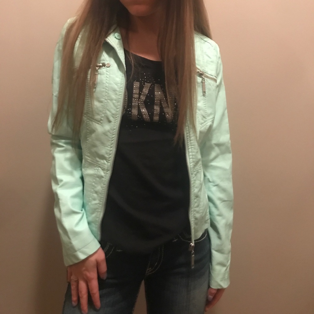 Mint Leather Jacket