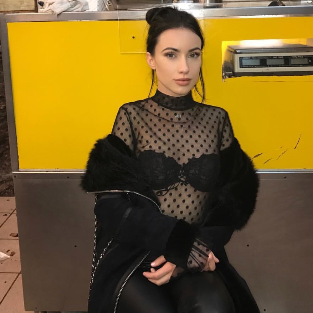 Sheer polka dot top