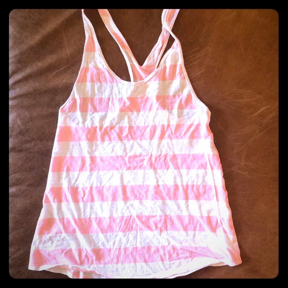 Lululemon Om tank size 6 pink/white stripe