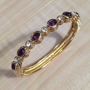 Swarovski bracelet bangle gold and purple