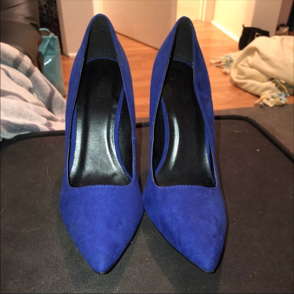 Blue Closed Toe Heels