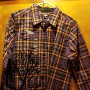 Halloween button down shirt