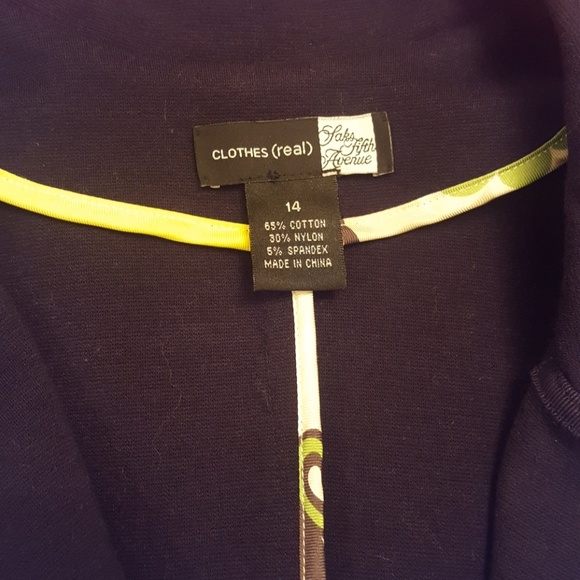 Clothes ( real) one button blue jacket. Size 14 - Picture 8 of 8