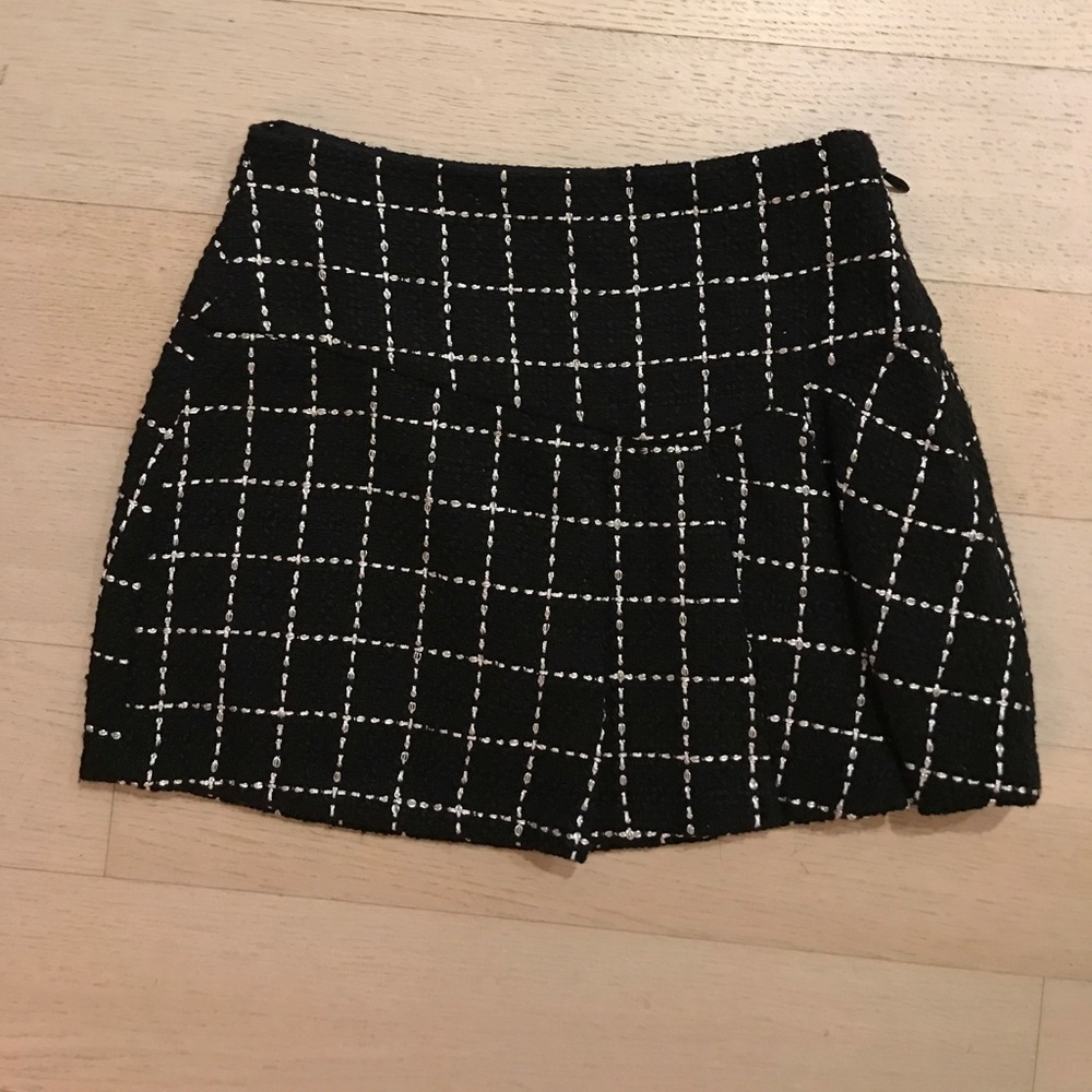 Pleated Twill skirt / black