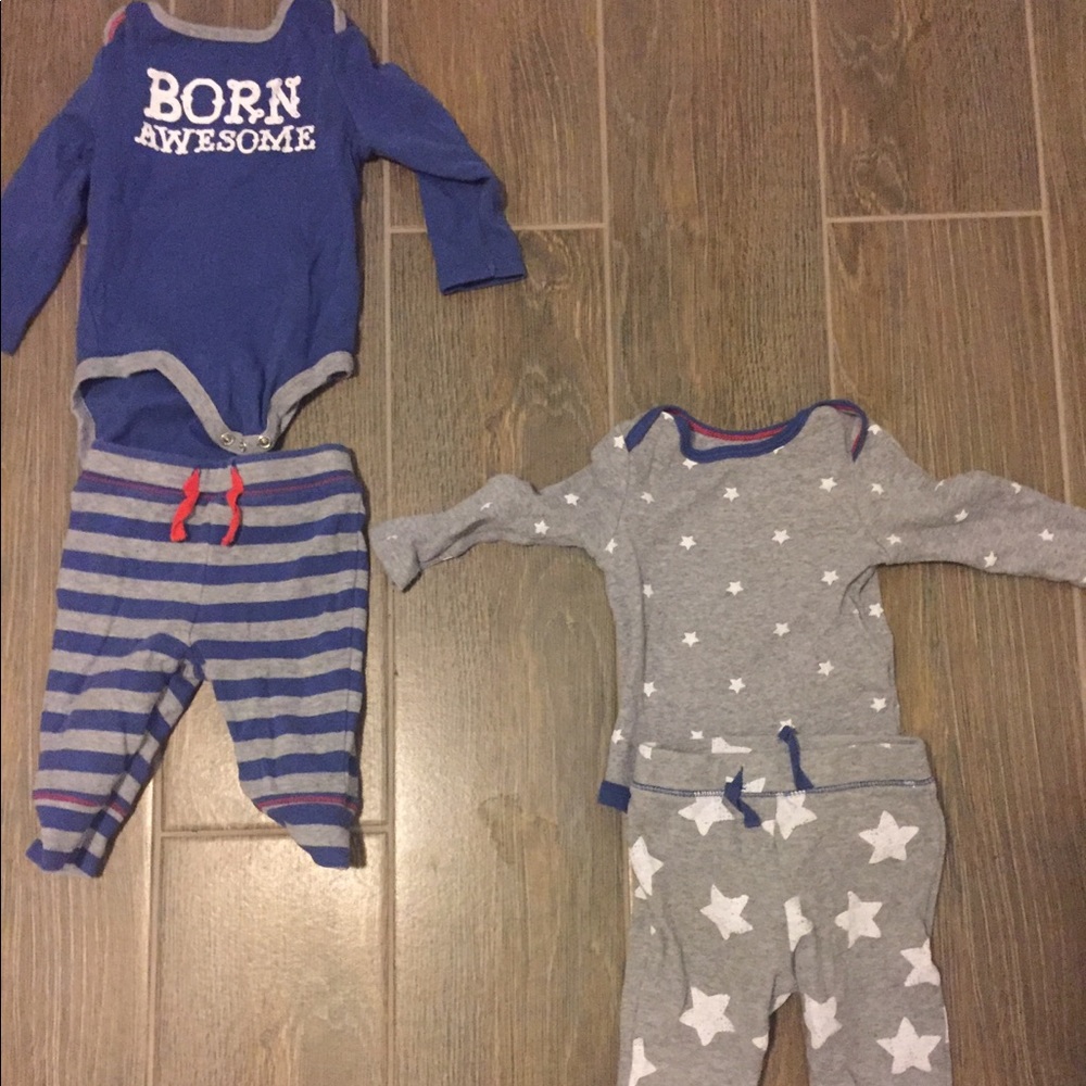 6-9 MONTH Cat & Jack pajama sets.