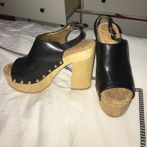 Sam Edelman Black Studded Clog Heels