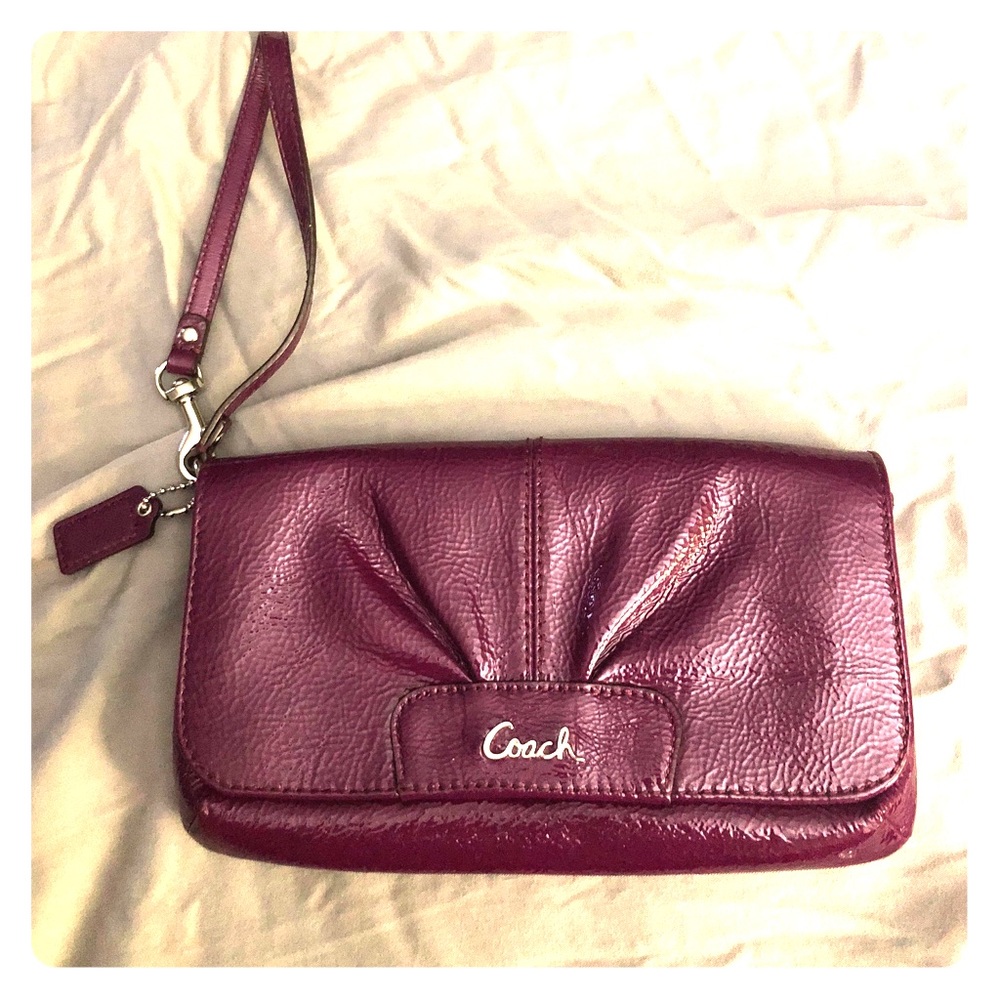Coach patent leather wristlet