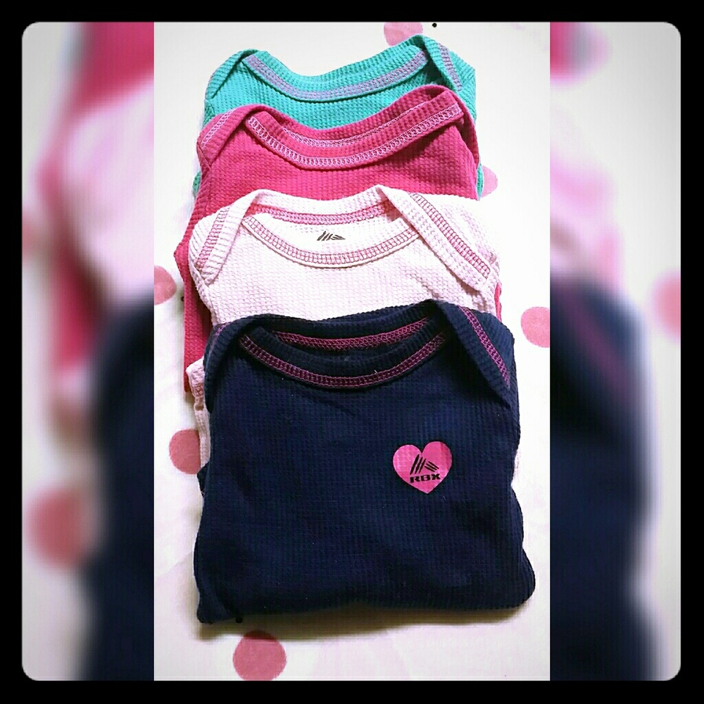 Baby girl 4 long sleeve onesie's