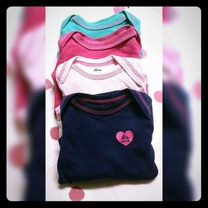 Baby girl 4 long sleeve onesie's