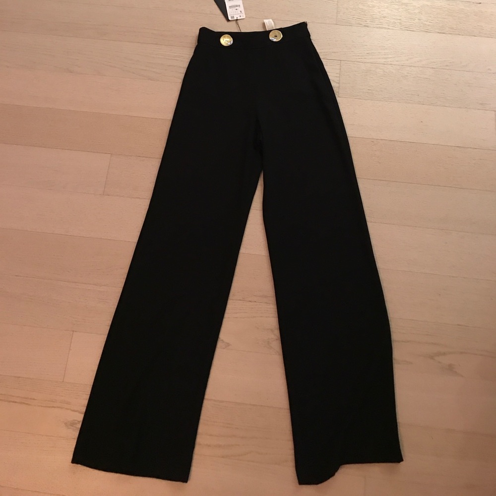 Black trouser wide leg