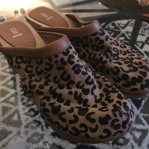 Animal print clogs