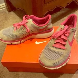 Used Grey and Pink Nike Tennis Shoes with Shoe Box