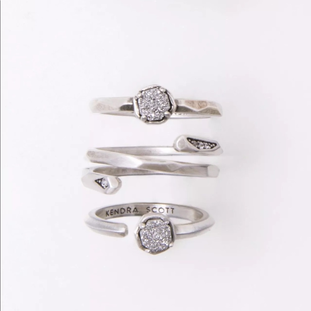 Kendra Scott WARREN Drusy Platinum rings