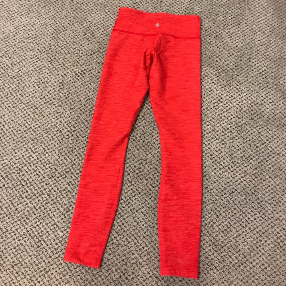 Lululemn leggings - coral, 24" inseam, midrise