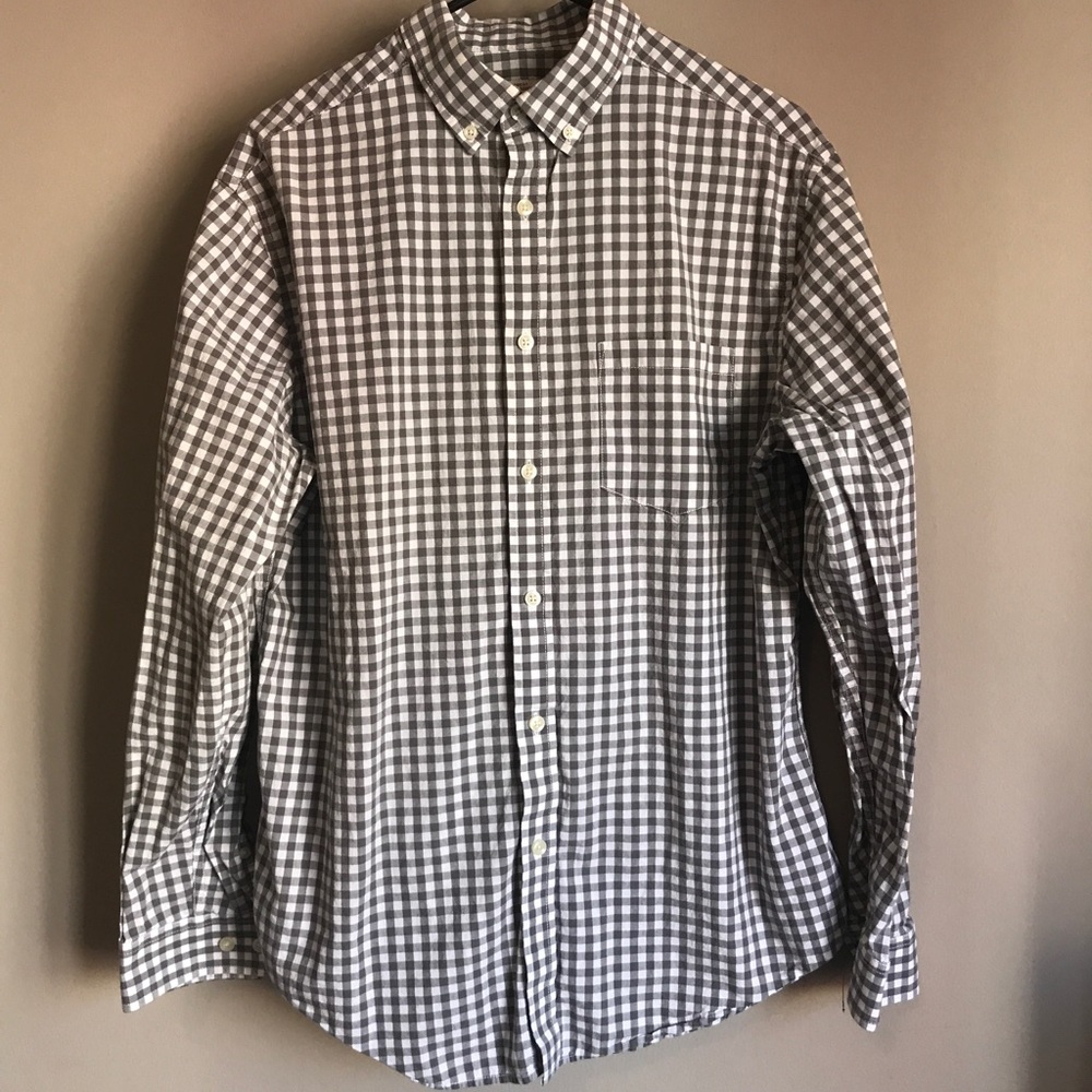 Never Worn Grey Gingham Button Down