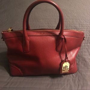 Ralph Lauren-Small RL wine color purse. LIKE  NEW