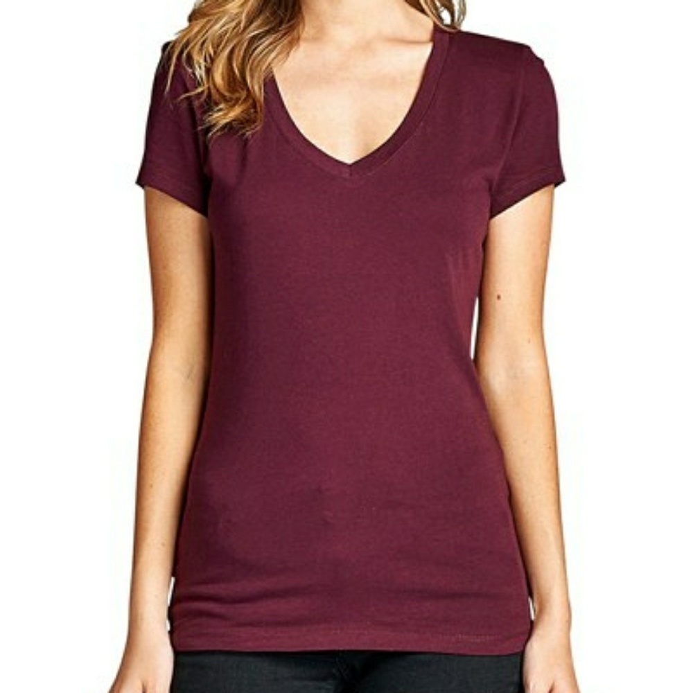 Burgundy vneck t-shirt