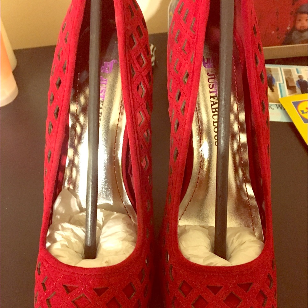 JustFab Red Heels Size 7 New in Box
