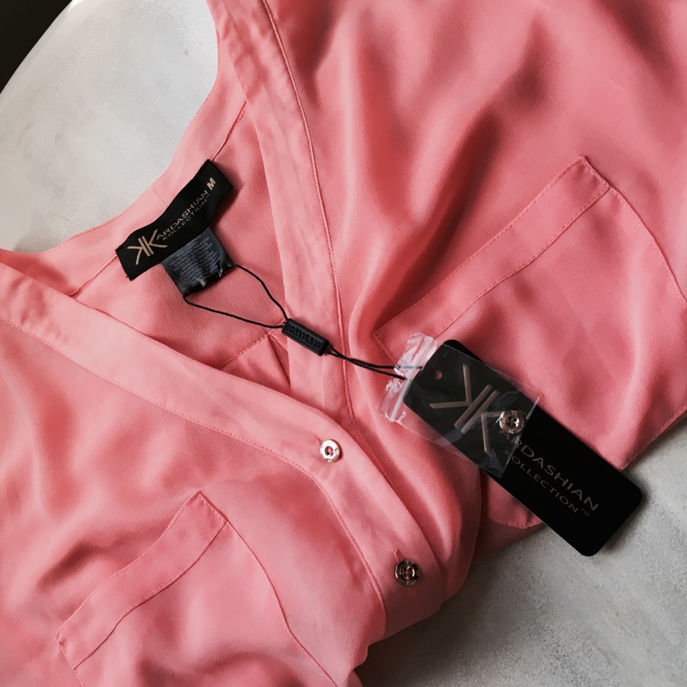 Kardashian Sheer Button Down Blouse