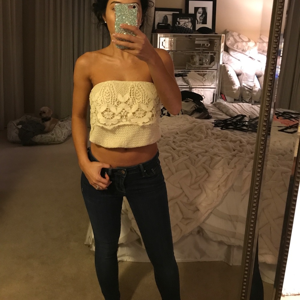 Crochet lace tube top