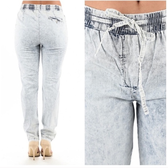 "Ice Ice Baby"  Acid Wash Joggers LAST ONE - Picture 2 of 3