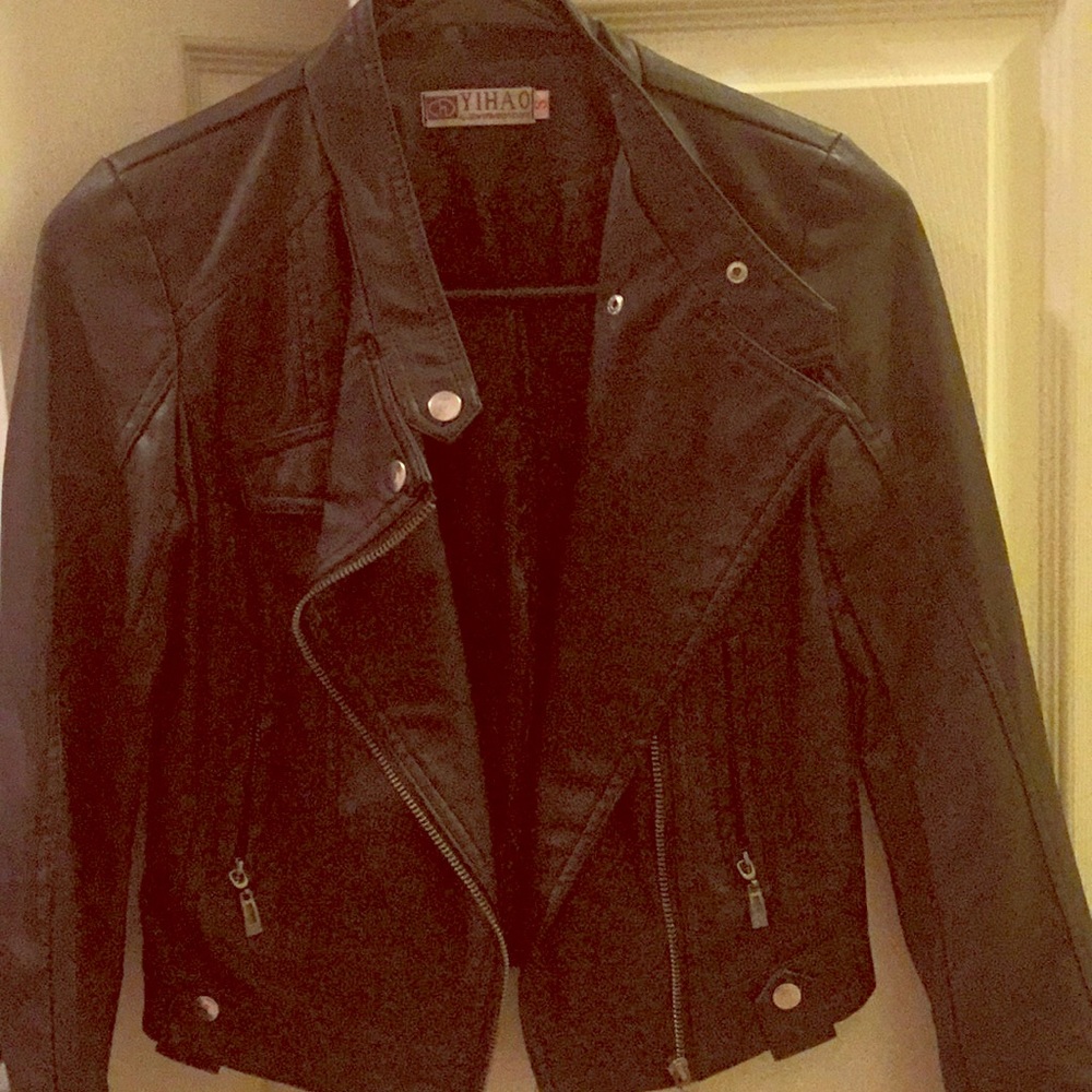 Faux leather motor jacket XS