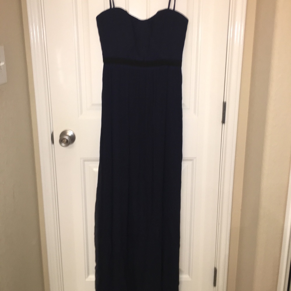 BCBG navy gown