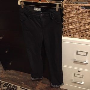 Free People Black Cropped Skinny Jeans