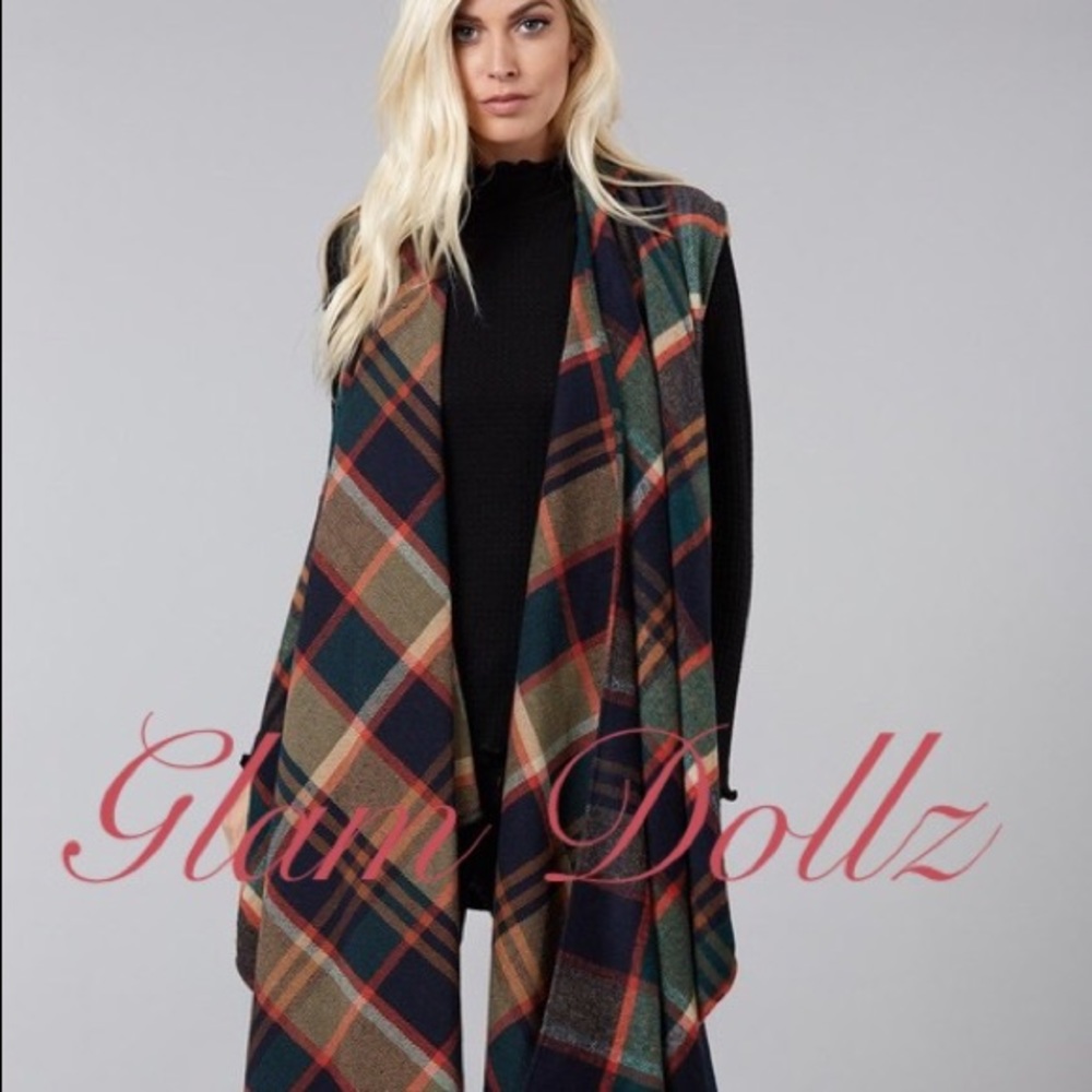 Long plaid vest 🍂🍁