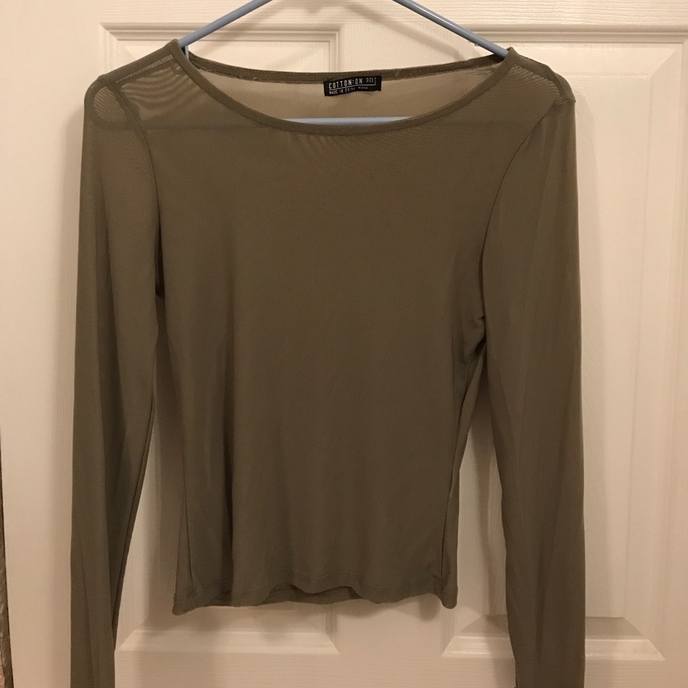 Forest green mesh top