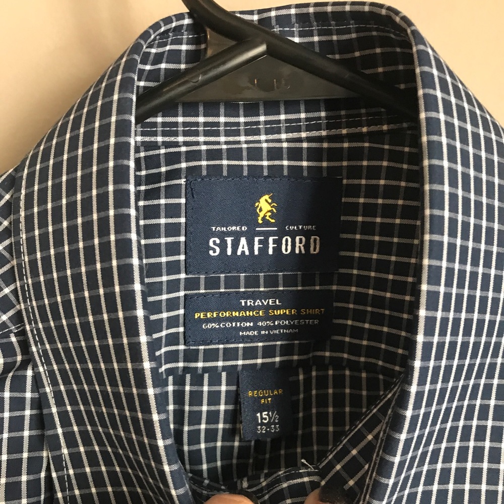 Navy Checked Button Down