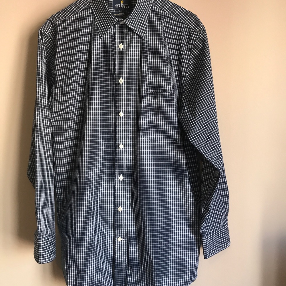 Navy Checked Button Down - Picture 2 of 3