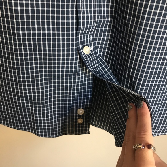 Navy Checked Button Down - Picture 3 of 3