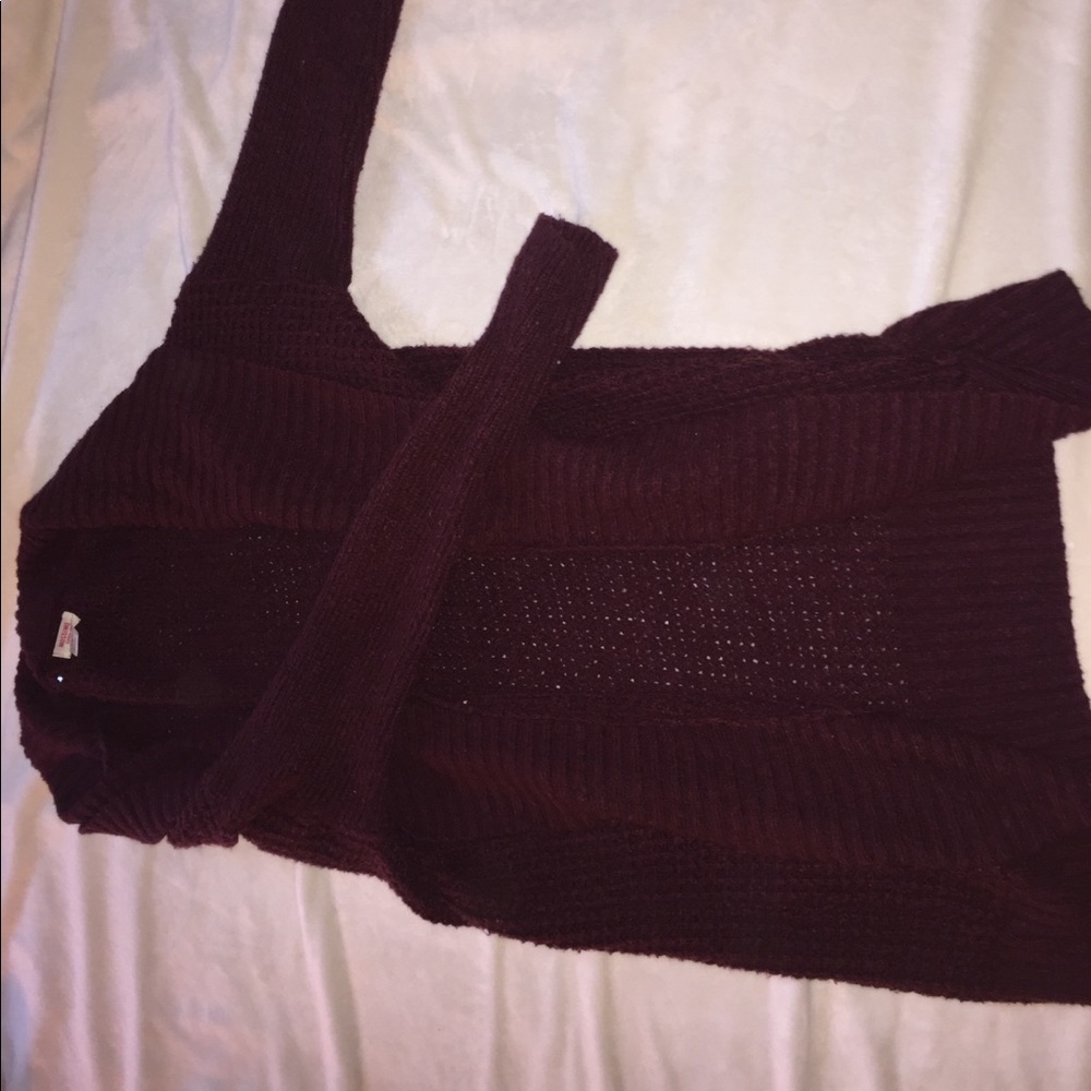 Burgundy Knit Cardigan
