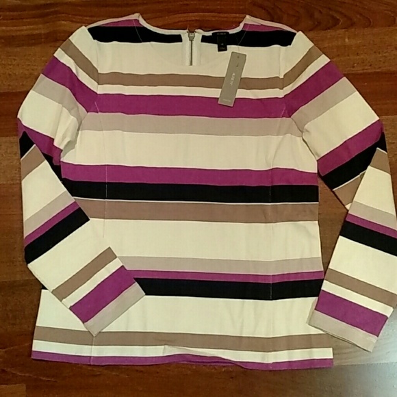 J. Crew Colorblock Top in Stripe - Picture 2 of 2