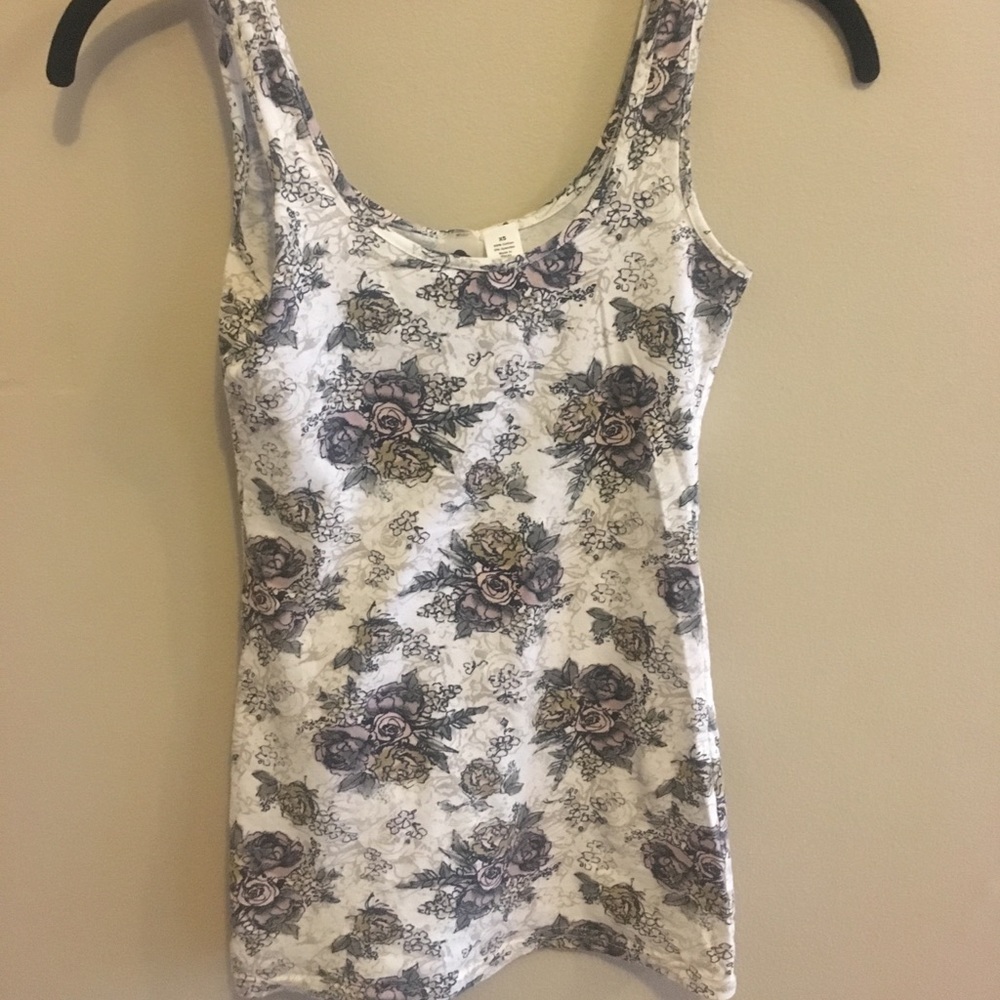 Floral, Fitted Tank Top