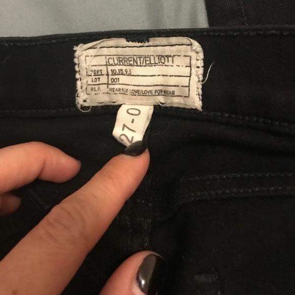 Current/Elliott High Waisted Stiletto Black Jeans - Picture 4 of 5