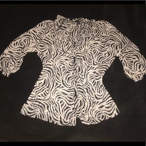Zebra print XL sheer blouse