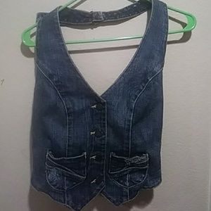 Twenty one halter jean vest