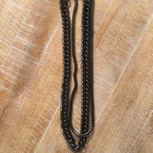 Ann Taylor hematite-colores, multi-strand necklace - Picture 3 of 4