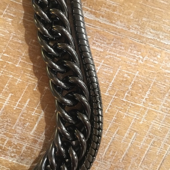 Ann Taylor hematite-colores, multi-strand necklace - Picture 2 of 4