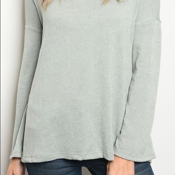 Sage Tie Back Cozy Sweater - Picture 2 of 5