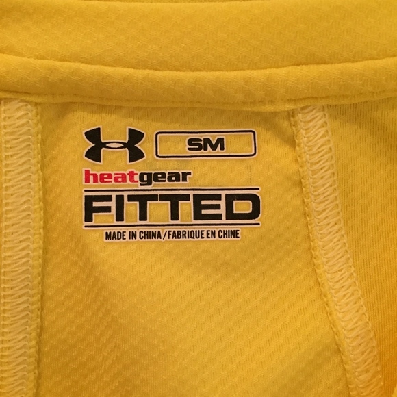 4/$20 Under Armour Yellow Heat Gear Top Size S - Picture 5 of 7