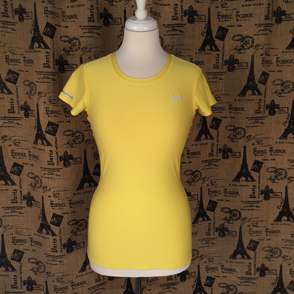 Under Armour Tops - 4/$20 Under Armour Yellow Heat Gear Top Size S
