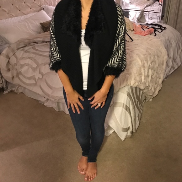 Bubble sleeve eyelash cardigan sweater - Picture 6 of 6