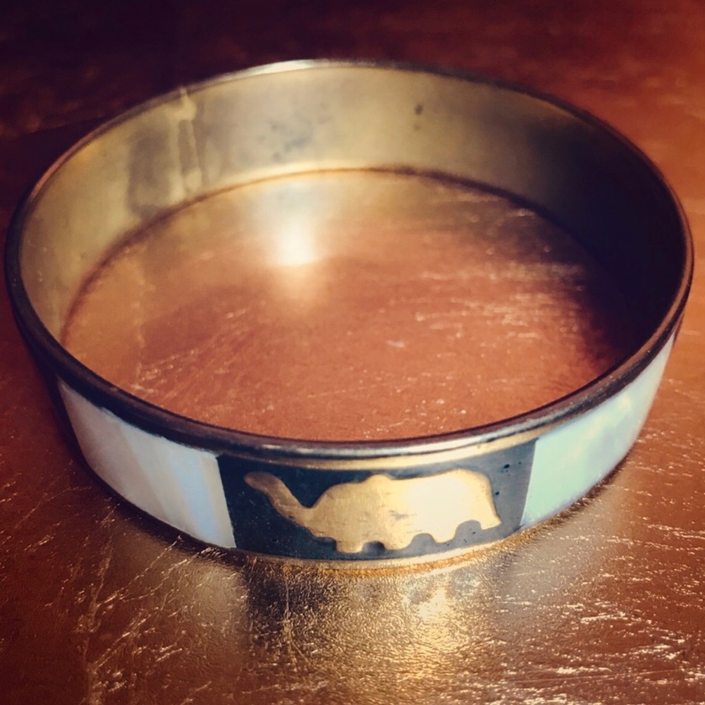 Brass & Ivory Elephant Bracelet