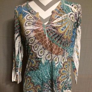 Cubism Vneck Shirt Size XL Poly Cotton Woman's