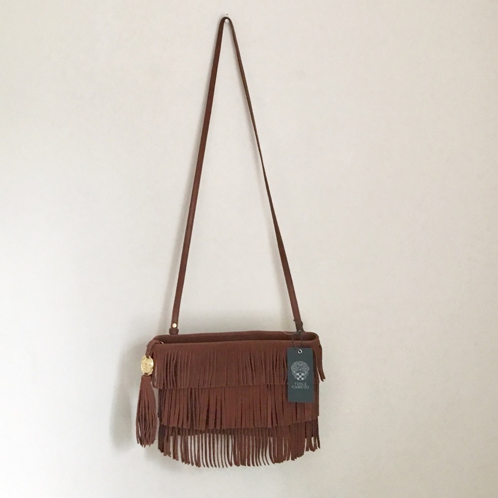 Vince Camuto Riqui Suede Fringe Crossbody NWT - Picture 2 of 6