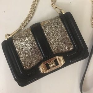 Rebecca Minkoff Mini Black + Gold Cross Body